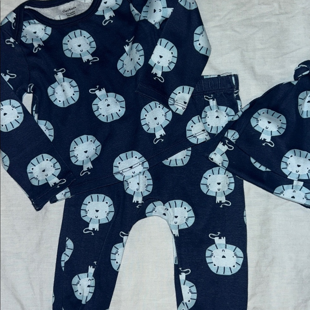 Gerber 3 Piece Footed Pajama Set